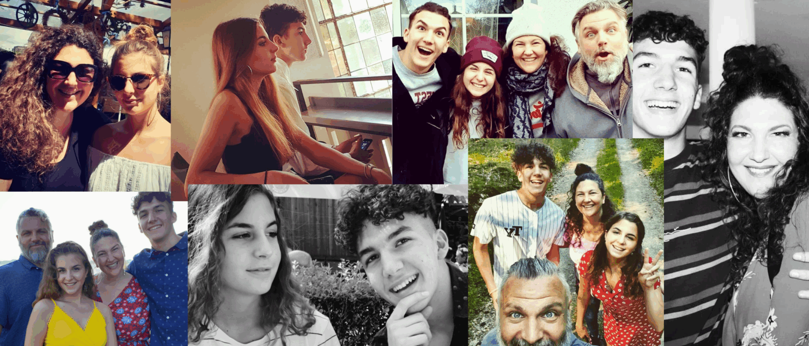 Familien Fotos als Collage zusammengefügt